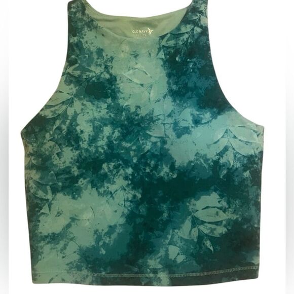 NWT Old Navy Plus Size Light Support Powerchill Green Tie-Dye Tank Top - Size 4X - Picture 10 of 11
